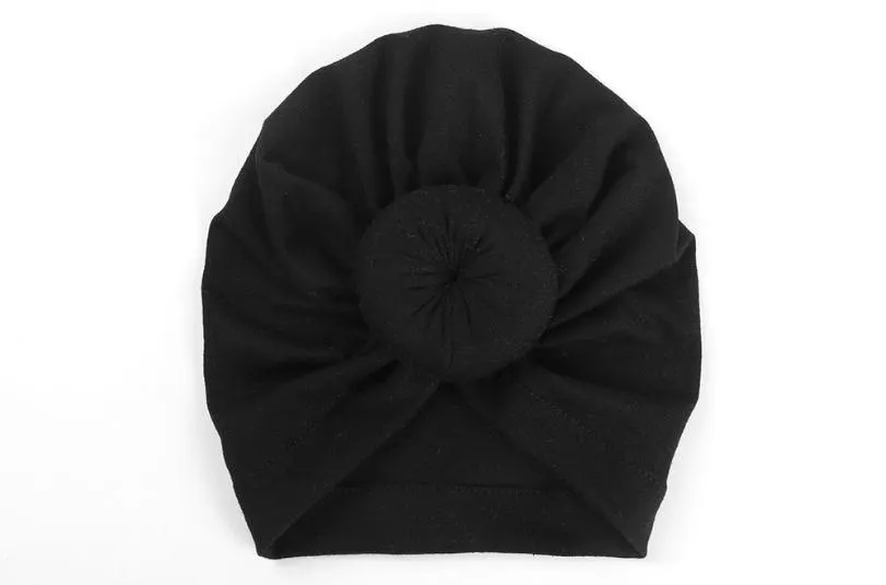 2019 Children Accessories Newborn Toddler Kids Baby Boy Girl Turban Cotton Beanie Hat Winter Warm Soft Cap Solid Knot Soft Wrap