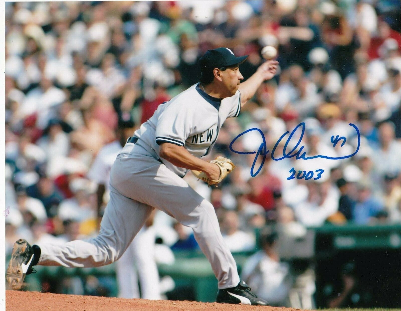 JESSE OROSCO NEW YORK YANKEES 2003 ACTION SIGNED 8x10