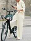 Loose Long Sleeves Wide Leg Suits