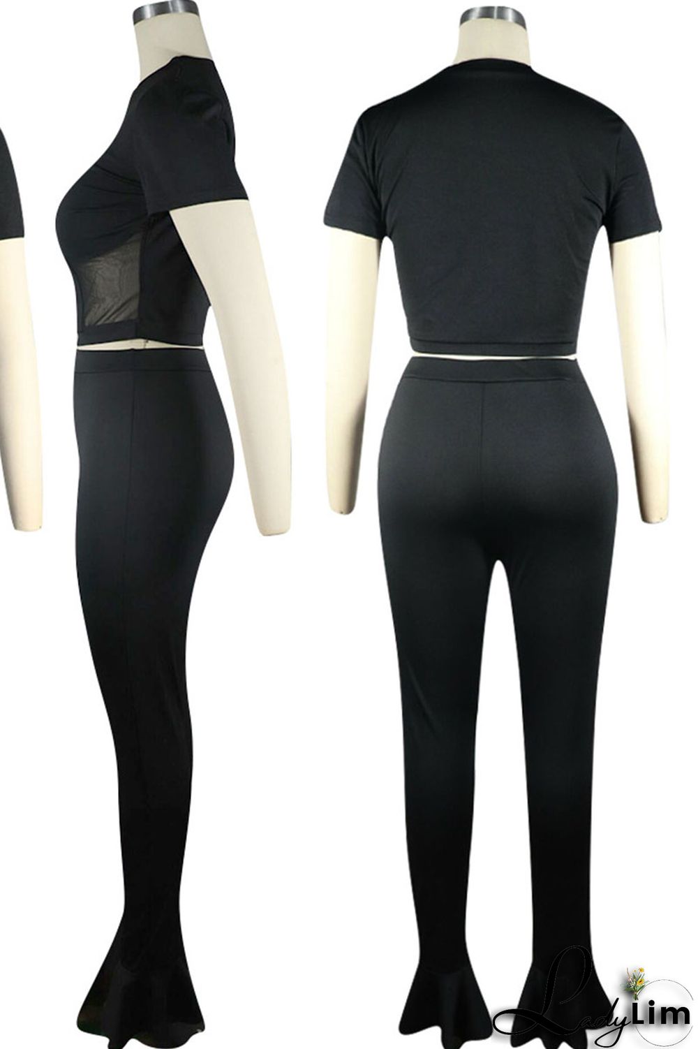 Purple Sexy Solid Patchwork O Neck Short Sleeve Two Pieces