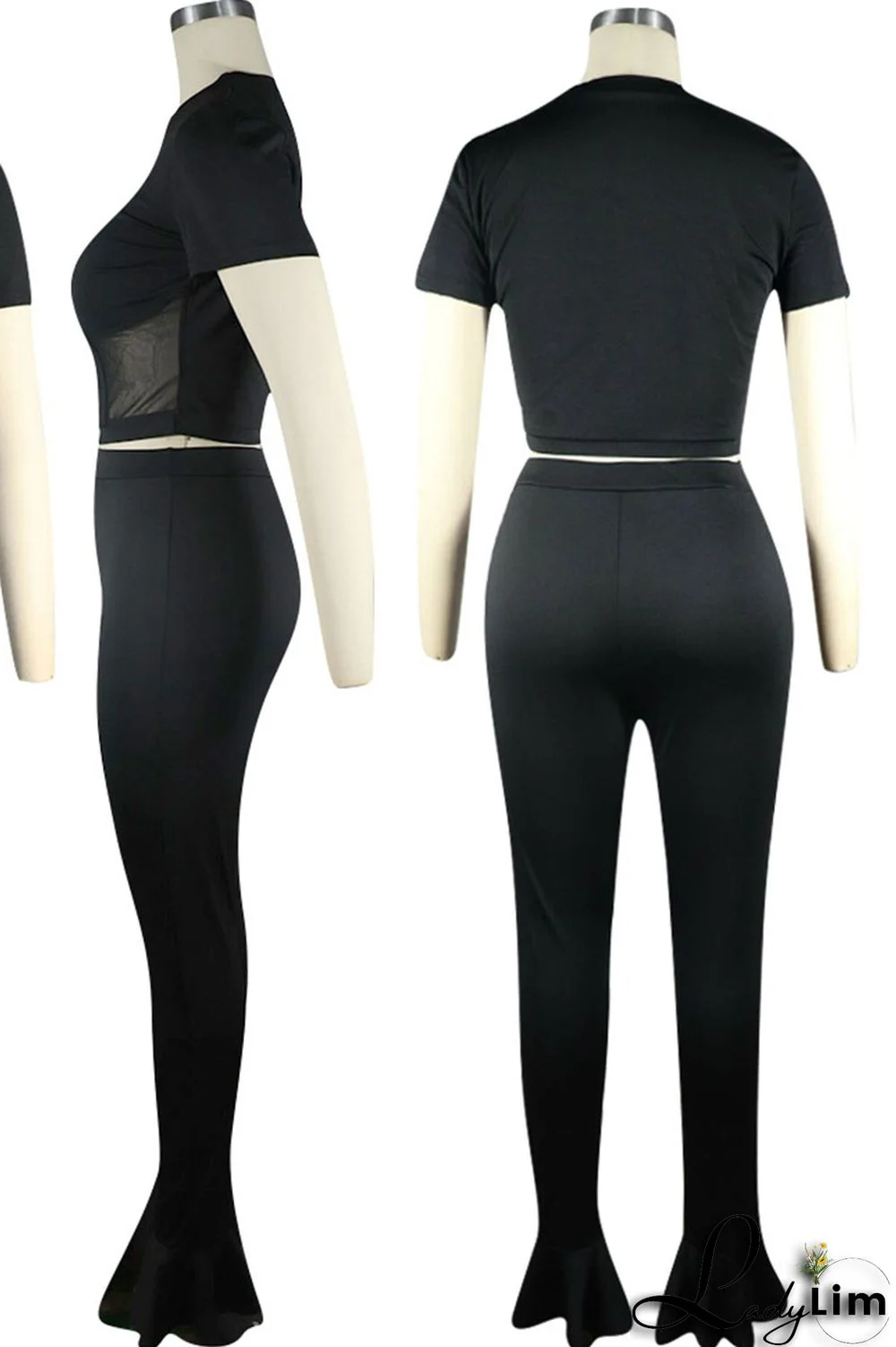 Purple Sexy Solid Patchwork O Neck Short Sleeve Two Pieces