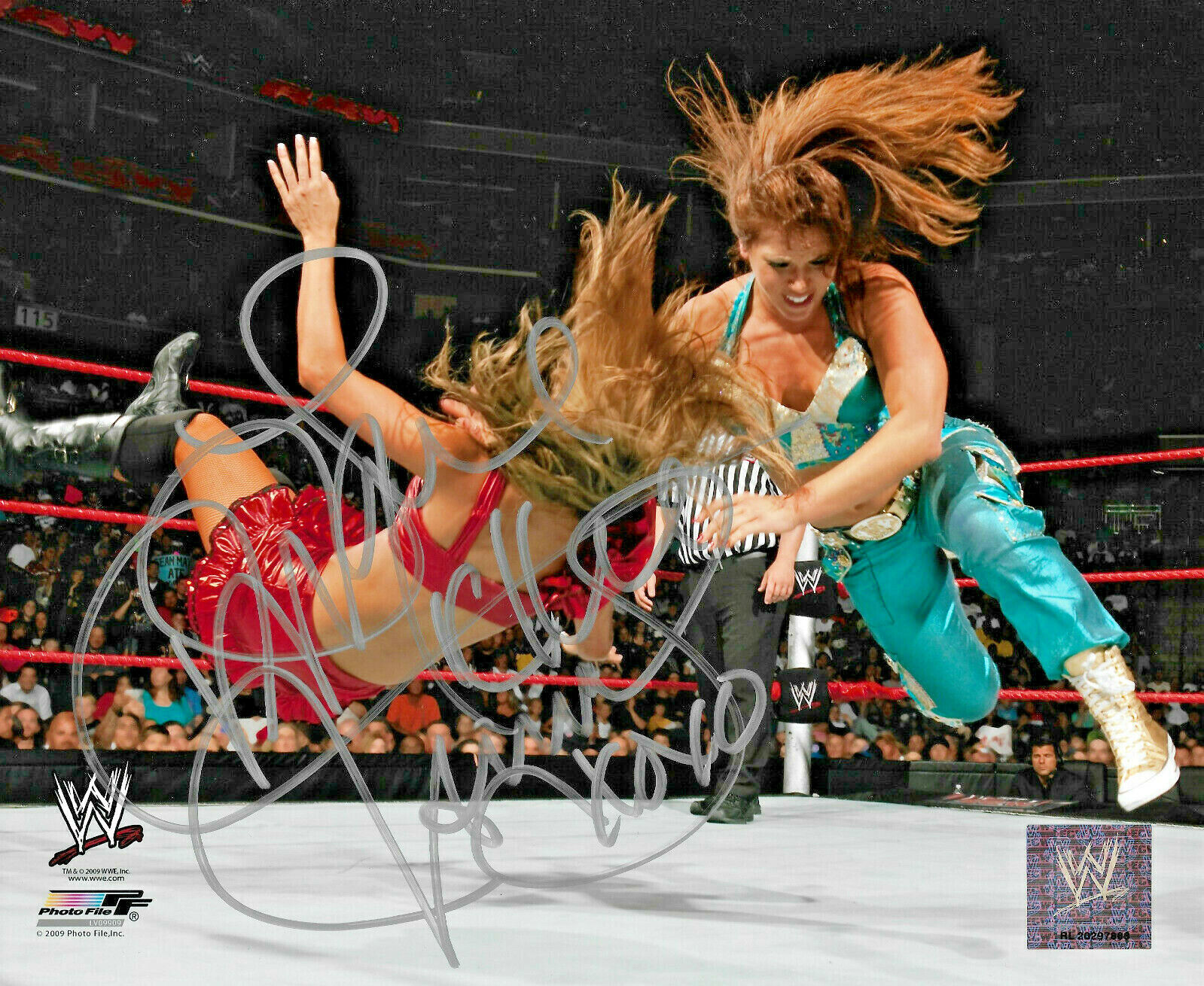 WWE MICKIE JAMES HAND SIGNED AUTOGRAPHED 8X10 Photo Poster paintingFILE Photo Poster painting WITH COA 10