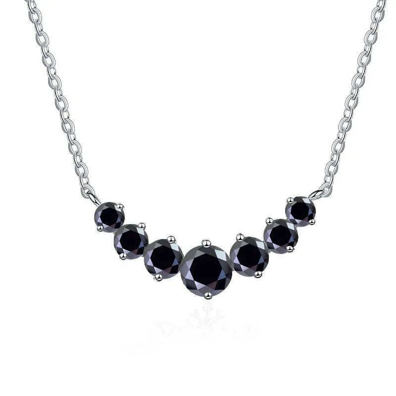 2.8 Karat VVS1-VVS2 925 Sterling Silver Moissanite None Inlay Round GRA Certificate Pendant Necklace