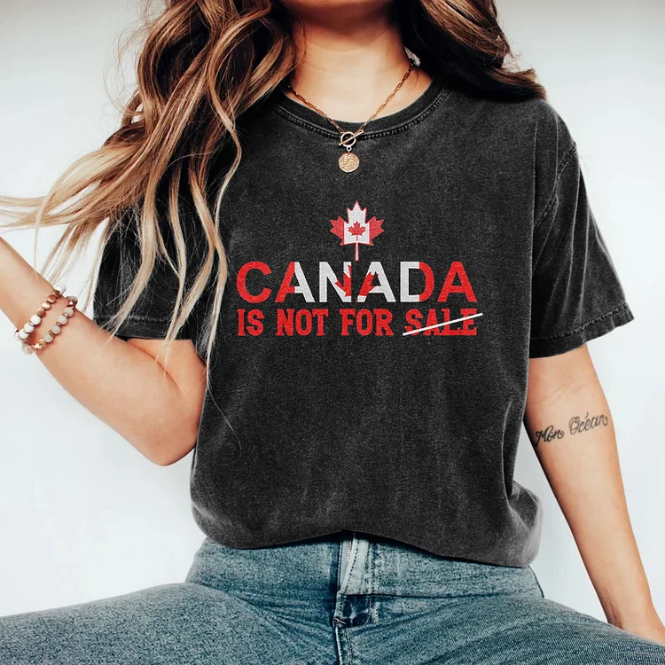 Simpfit Damen T-Shirt mit Aufschrift „Canada Is Not For Sale“