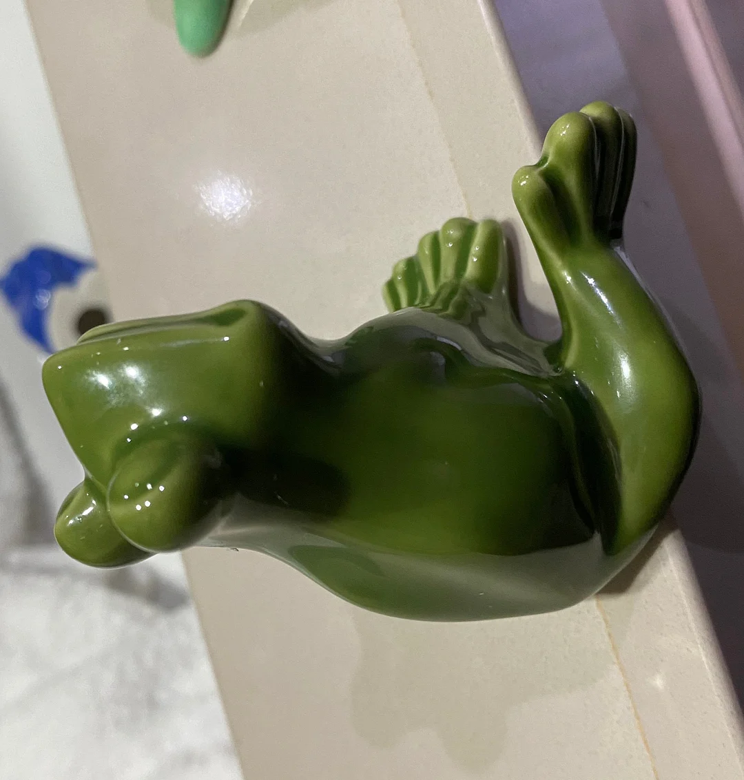 2 Frog Porcelain Toilet Bolt Covers 