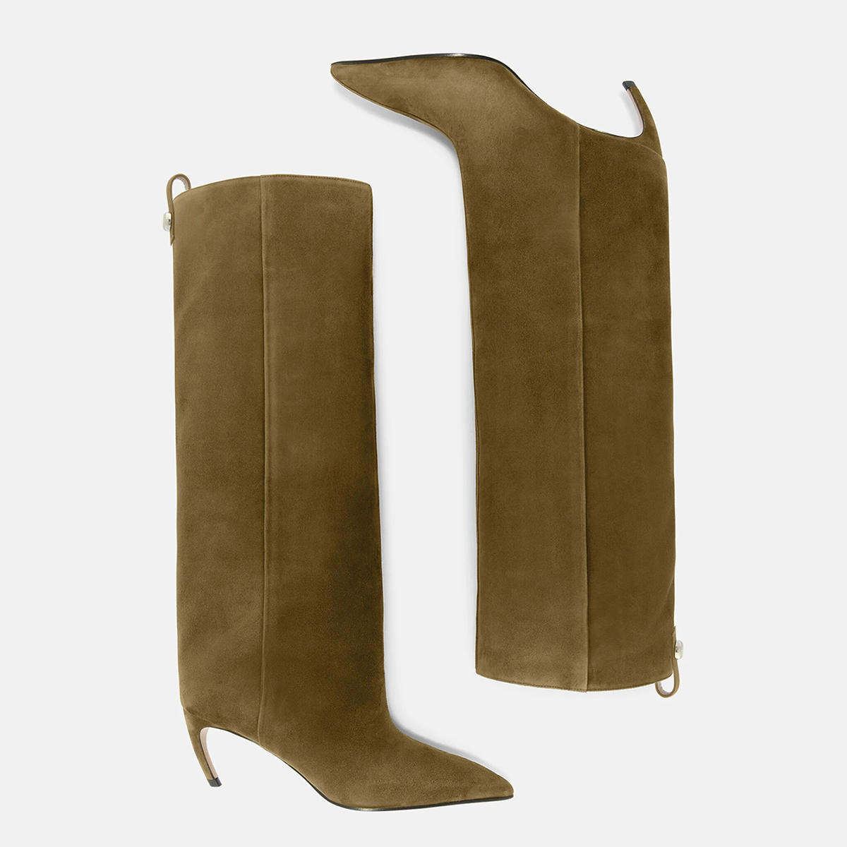 70mm Women's Pointed Toe Stiletto Heel Knee Boots-MERUMOTE