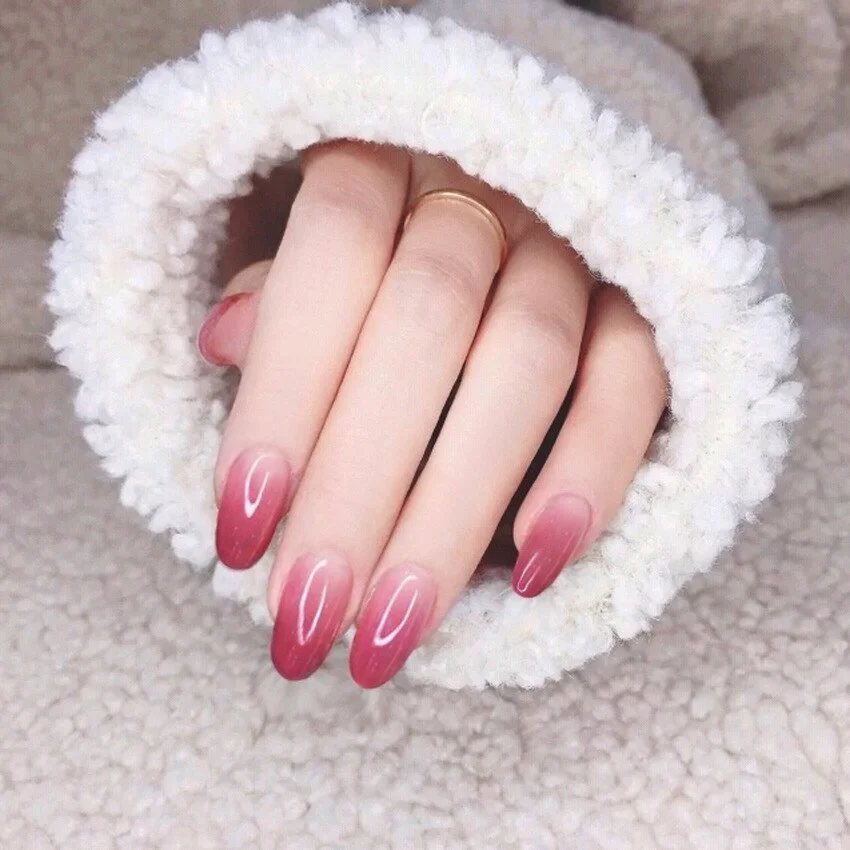 Medium Square Glossy Mixed Color Fake Nails Art Tips Full Cover Decor Press on Nails Coffin False Fingernails Stickers for Women-Nail Inspo