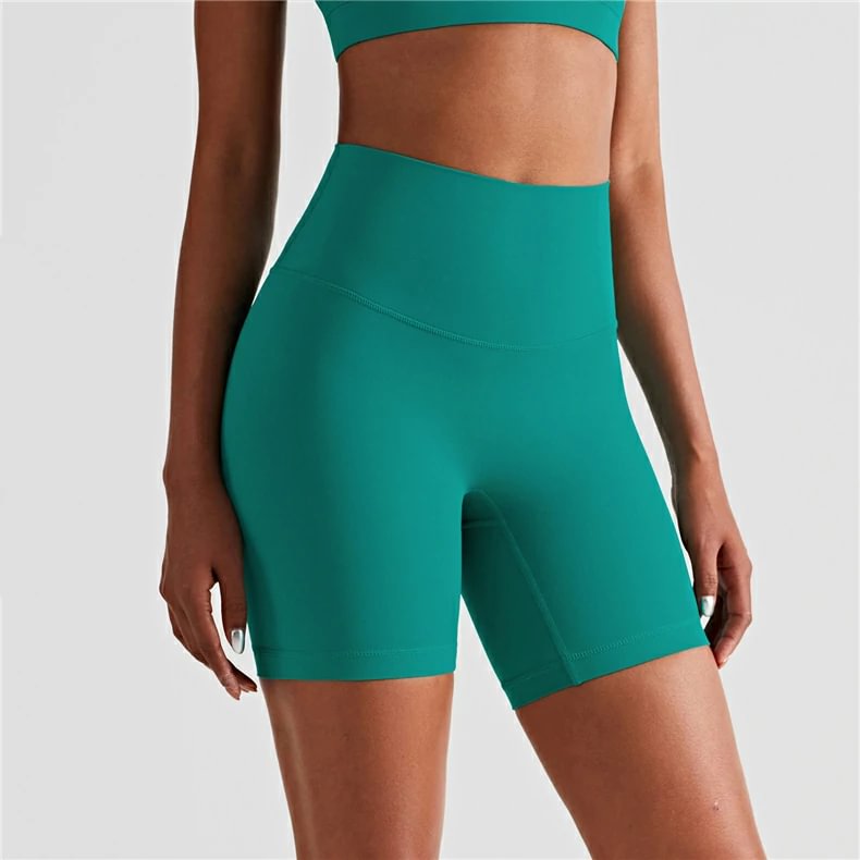 Teal Lagoon athletic high waisted shorts at Hergymclothing sportswear online shop