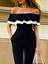 Falbala Off-The-Shoulder Straight Leg Jumpsuit