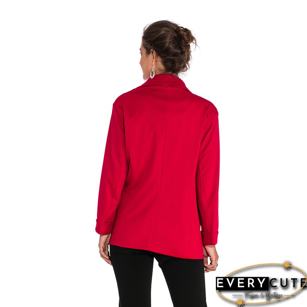 Wine 3/4 Sleeve Fashion Lady Suit