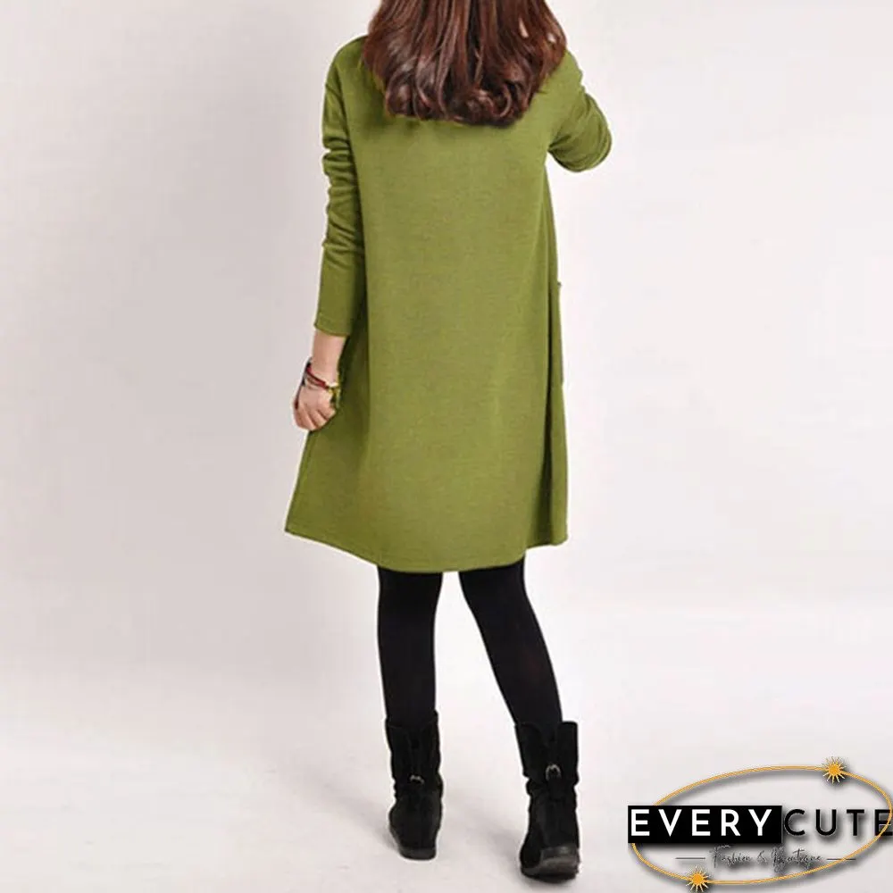 New Fashions Womens Loose Long Sleeve Top Blouse T-Shirt Tunic Mini Maxi Dress Kaftan