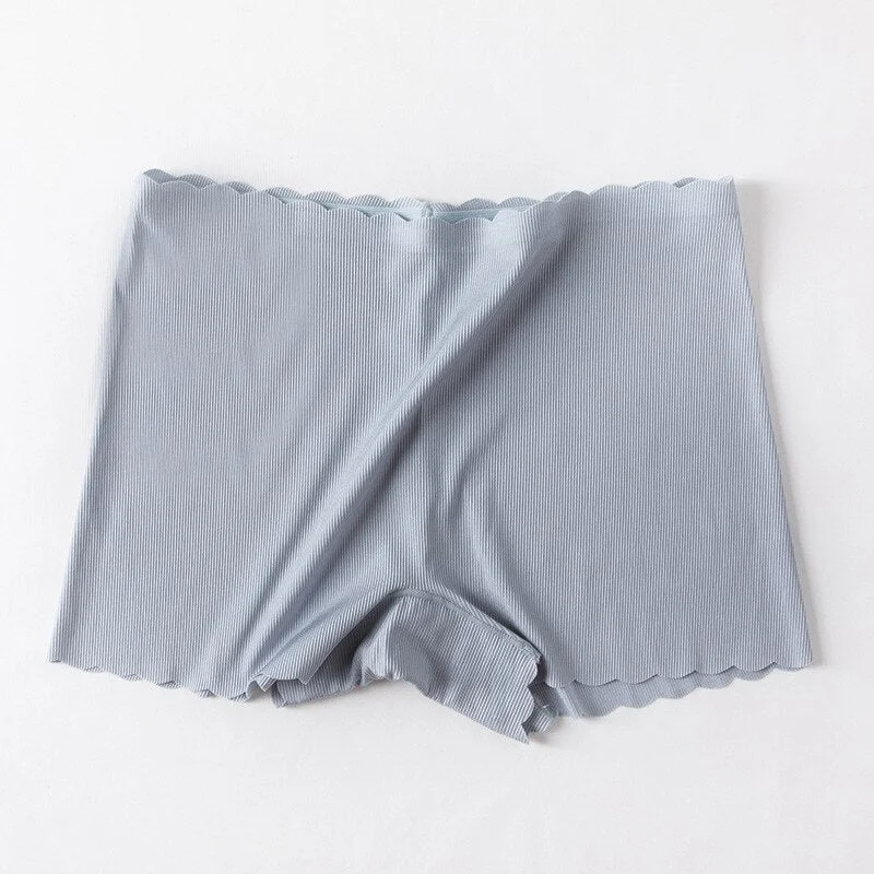 FINETOO Seamless Ice Silk Panties for Women Mid Wasit Safety Short Pants Female Cotton M-XL  Breathable Body Shaper Lingerie New