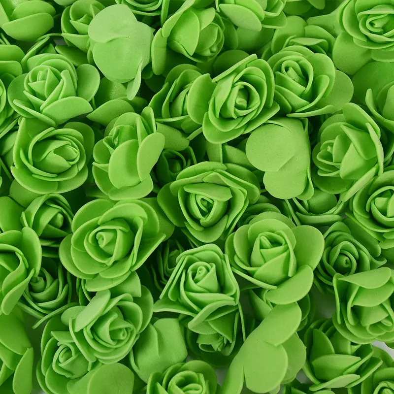 50/100/200Pcs Teddy Bear of Roses 3cm PE Foam Rose Head Artificial Flower Home Decorative Wreath Wedding Valentines Day DIY Gift