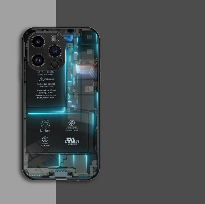📱 Circuit Board Glass Phone Case
