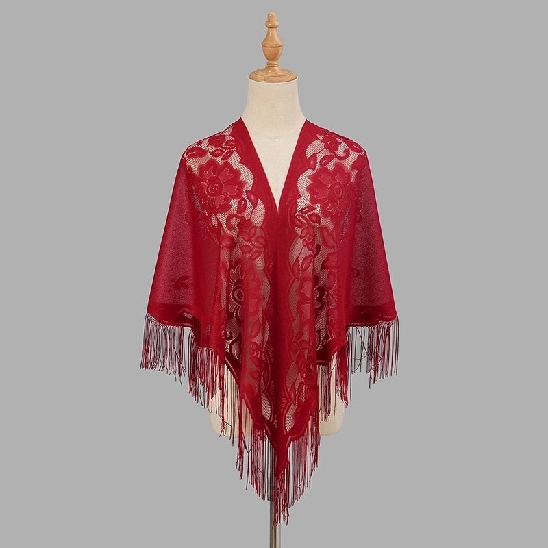Women’s Sweet Solid Color Polyester Lace Silk Scarf