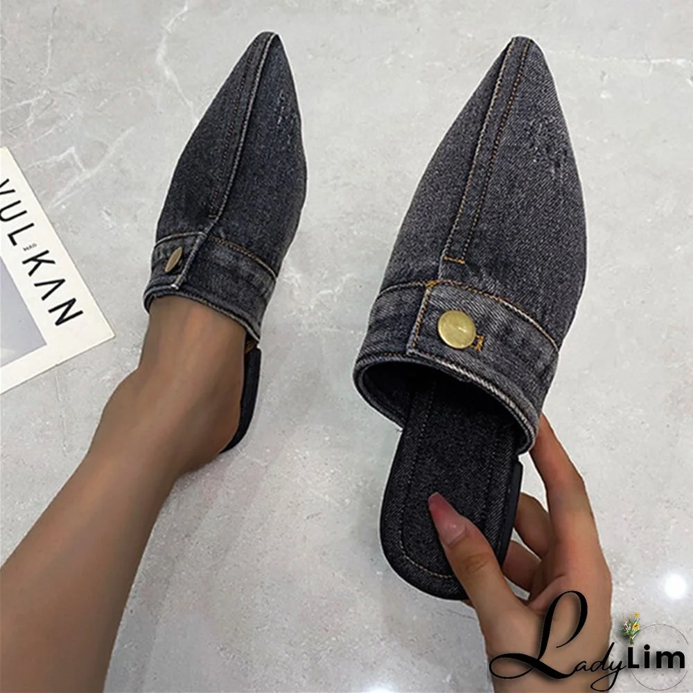 Deep Blue Fashion Casual Patchwork Pointed Comfortable Shoes