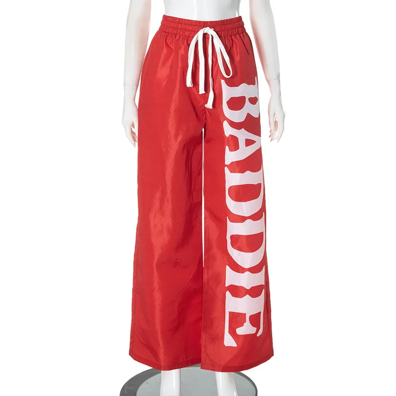 Uveng Uveng New Women's Fashion Trendy High Street Trend Hhop Style Letter With Loose Casual Pants