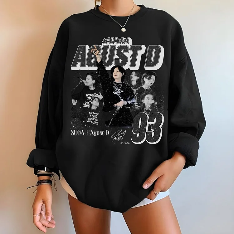 BTS SUGA Agust D World Tour 93 Photo Sweatshirt