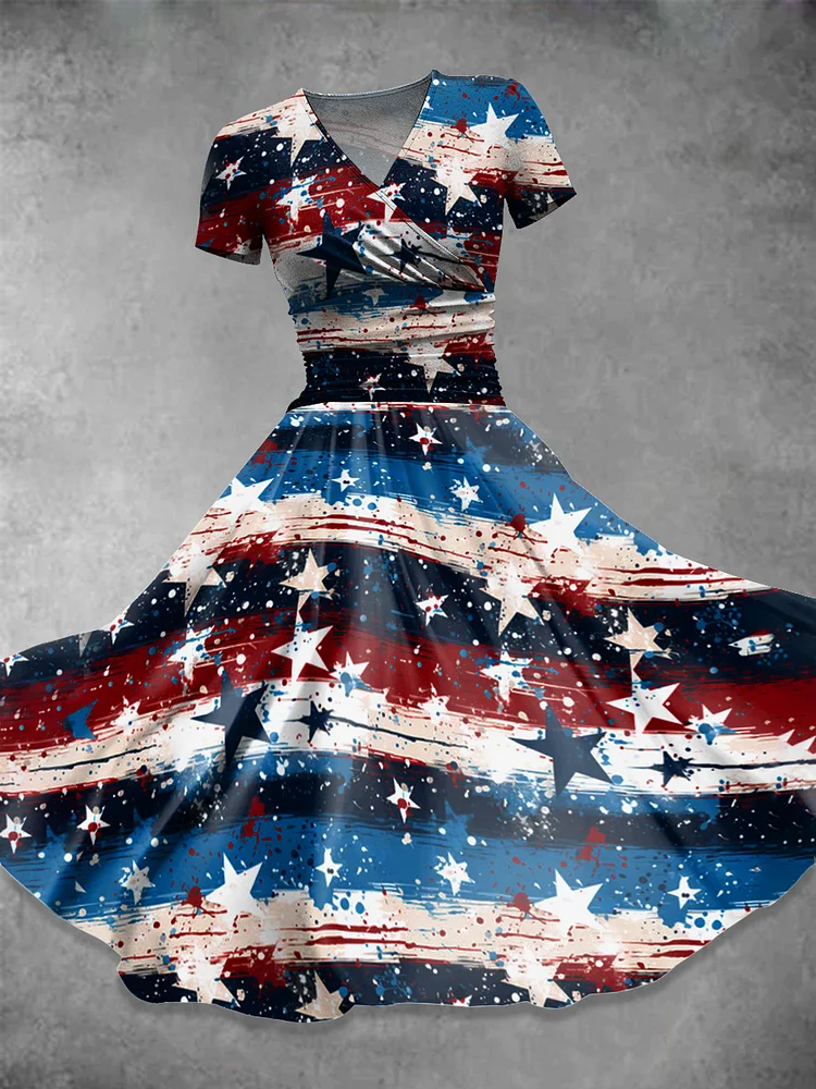 Independence Day  Art  Print Casual Dress