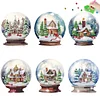 6pcs Diamonds Painting Christmas Balls Christmas Atmosphere Window Stickers For Home Decor