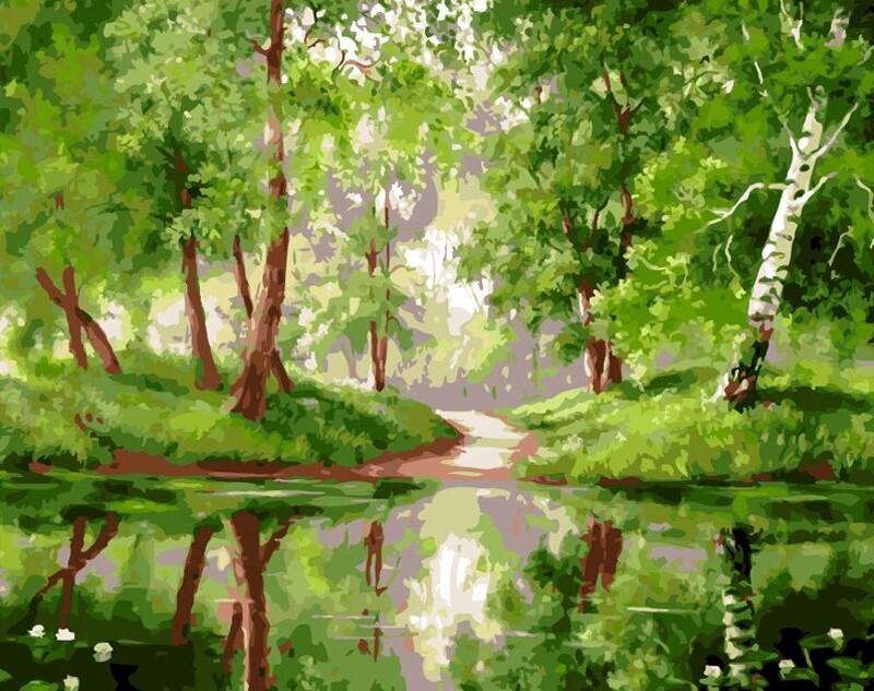 

Green River Woods – Paint By Numbers - 40*50CM, 501 Original