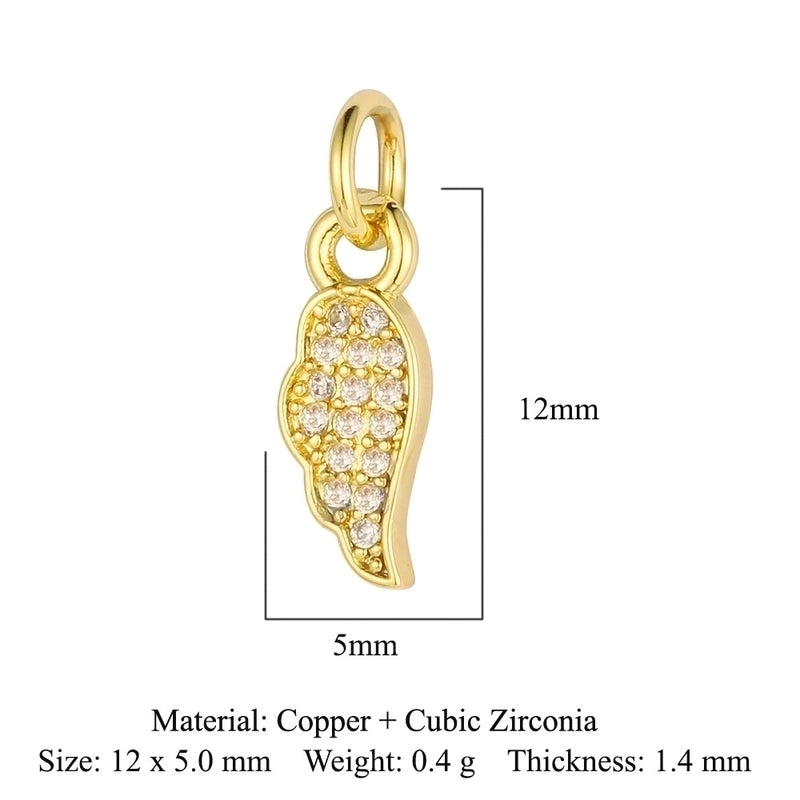 3 Pieces Retro Palm Crown Copper Plating Inlay Zircon 18k Gold Plated Charms Jewelry Accessories