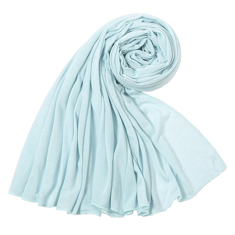 Women’s Minimalist Solid Color Mercerized Cotton Winter Scarves