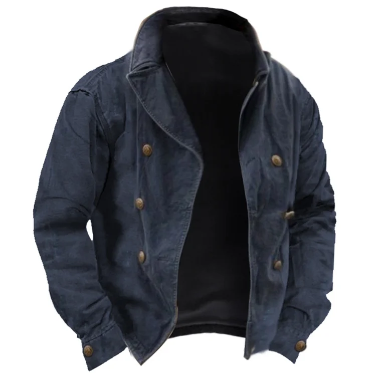 Men's Vintage Outdoor Cozy Button Down Lapel Jacket
