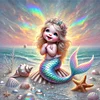Diamond Painting -DIY Full Square Drill Cartoon Mermaid(35*35 CM)