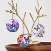 (US Local)6Pcs Double Sided Special Shaped Moon Butterfly Diamond Painting Keychain Decor
