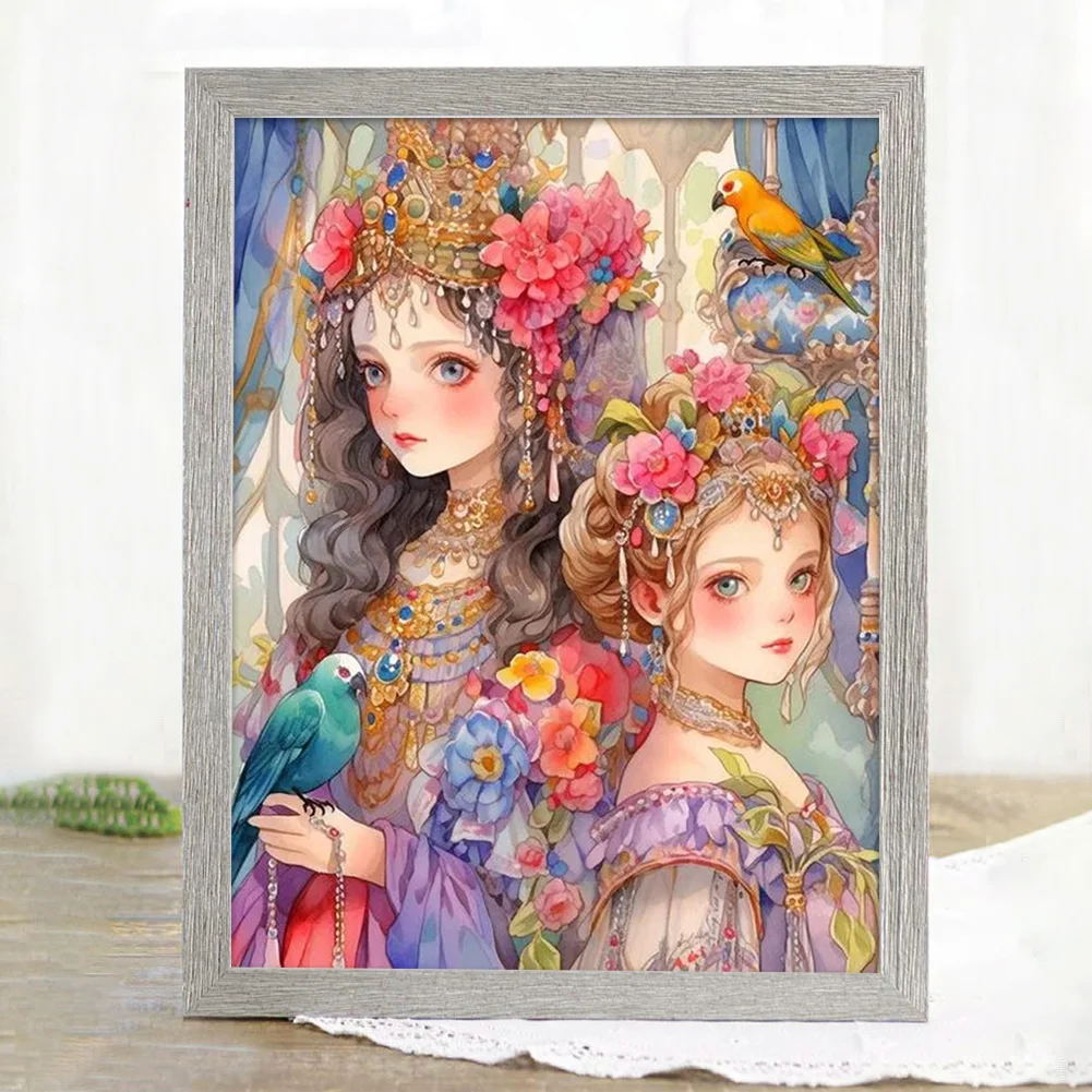 11CT Full Stamped Cross Stitch - Classical Girl(Canvas|40*53CM)