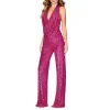 Women's Sequin Sleeveless Halter Slim Jumpsuit