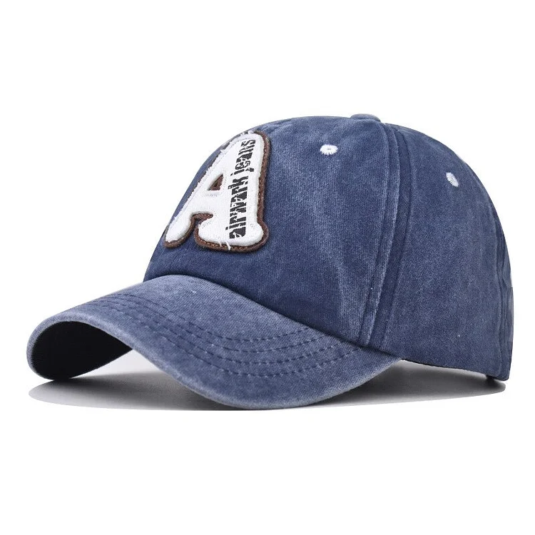 Washed Letter A Embroider Baseball Caps Women Men Cotton Snapback Summer Sunshine Peaked Hat Outdoor Sunscreen Trucker Gorras