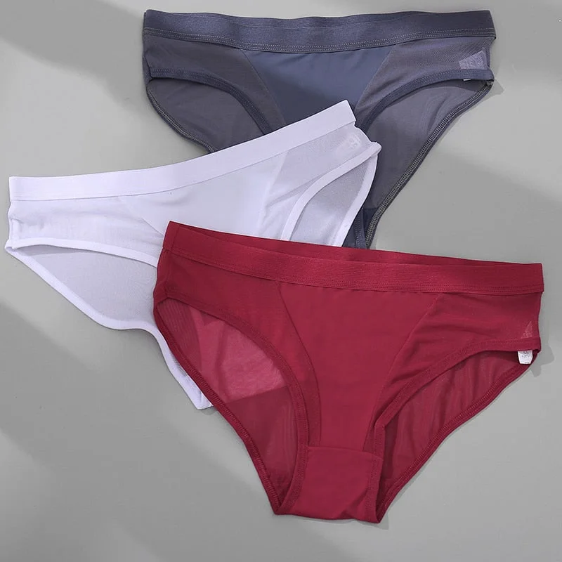 FINETOO 1/2PCS Sexy Mesh Women's Panties Breathable Lingerie Woman Sexy Underwear For Girls Briefs Femme 2021 Underpants M-XL