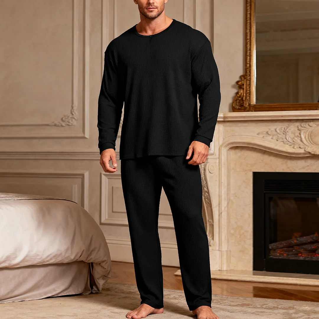 Men's Autumn/Winter Warm Christmas Daily Pajama Set-inspireuse