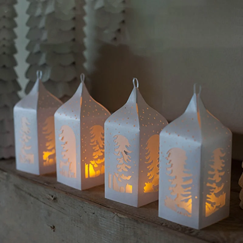 Christmas Lantern Scrapbooking Metal Cutting Dies New tree deer Craft Dies Cut for DIY Paper Card Making stamps and dies