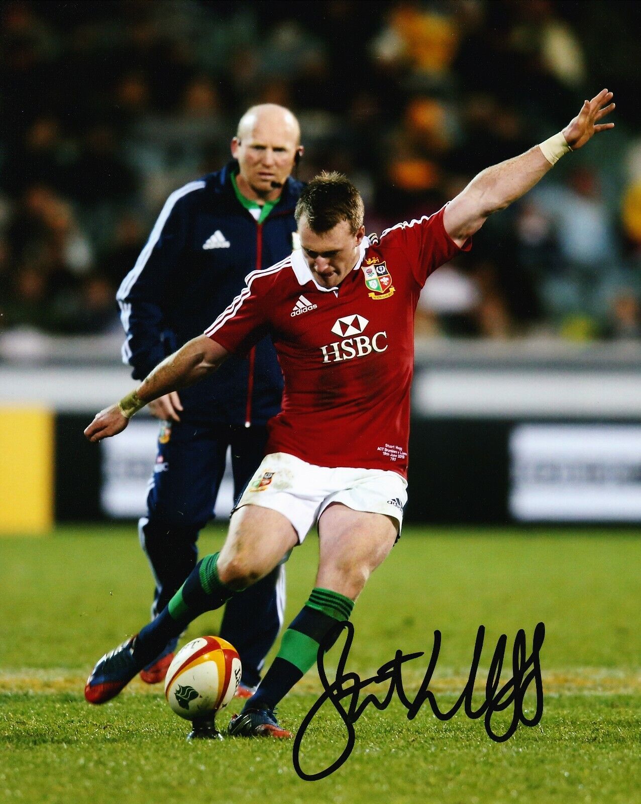 Stuart Hogg Signed 10X8 Photo Poster painting SCOTLAND & LIONS RUGBY AFTAL COA (2382)