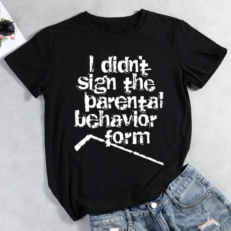 Hockey Parental Behavior Form T-Shirt-012647-Annaletters