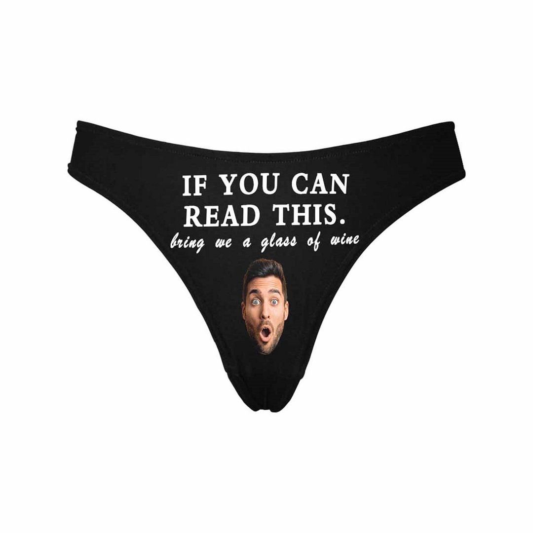 Vangogifts Custom Face Women Thong Briefs/Funny Underwear for Women/Customized Ladies Panties/Women Panties/Personalized Underwear/Personalize Thong
