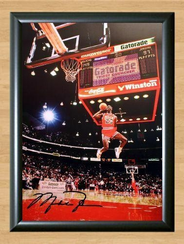 Michael Jordan Chicago Bulls Slam Dunk 87 88 Signed Autographed Photo Poster painting Poster Print Memorabilia A3 Size 11.7x16.5
