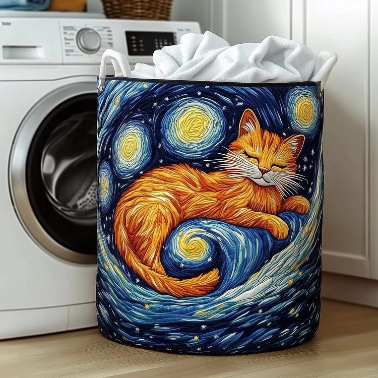 Dreamy Cat Quilted Laundry Basket GFTOTG417