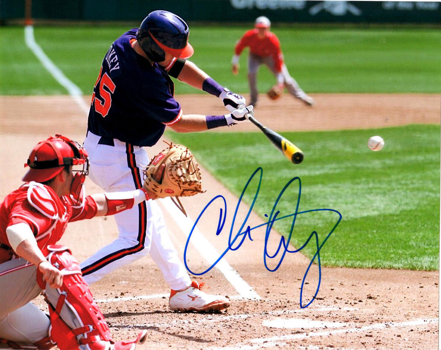 Chris Okey Reds top prospect Signed 8x10 Photo Poster painting Autographed Clemson Tigers!