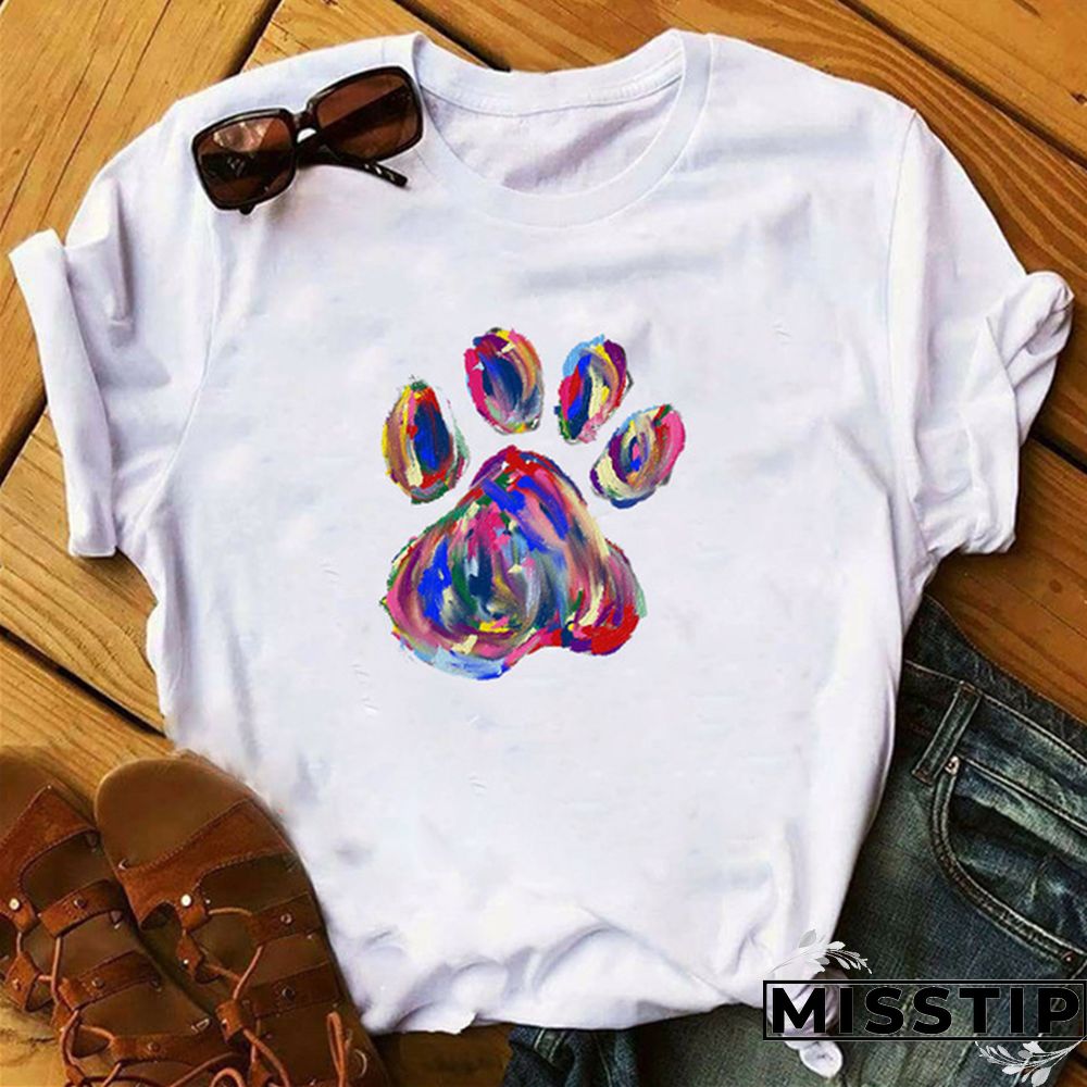 Colour Fashion Casual Print Basic O Neck Tops