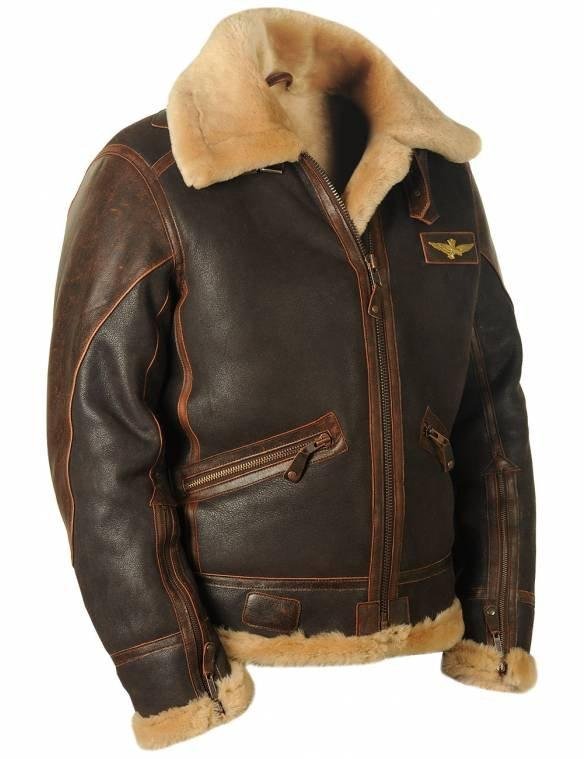 Pilot leather jacket-made of sheepskin {Free Shipping! ! }