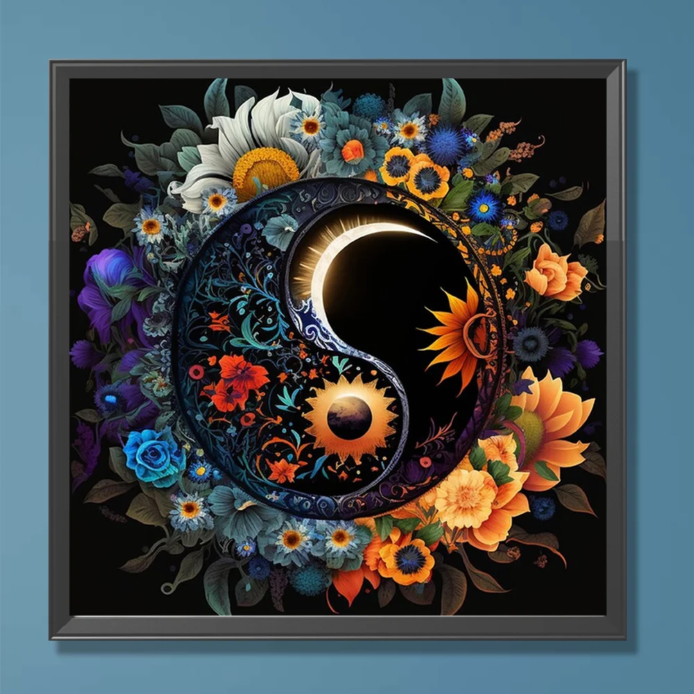 Diamond Painting - Full Round Drill - Tai Chi Diagram(Canvas|30*30cm)