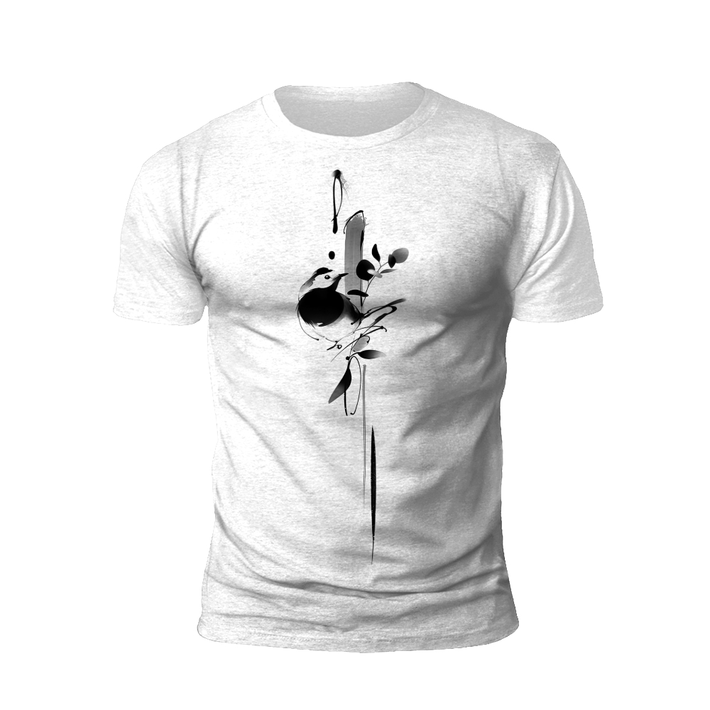 Soul in Flight: Monochrome Avian Grace T-shirt