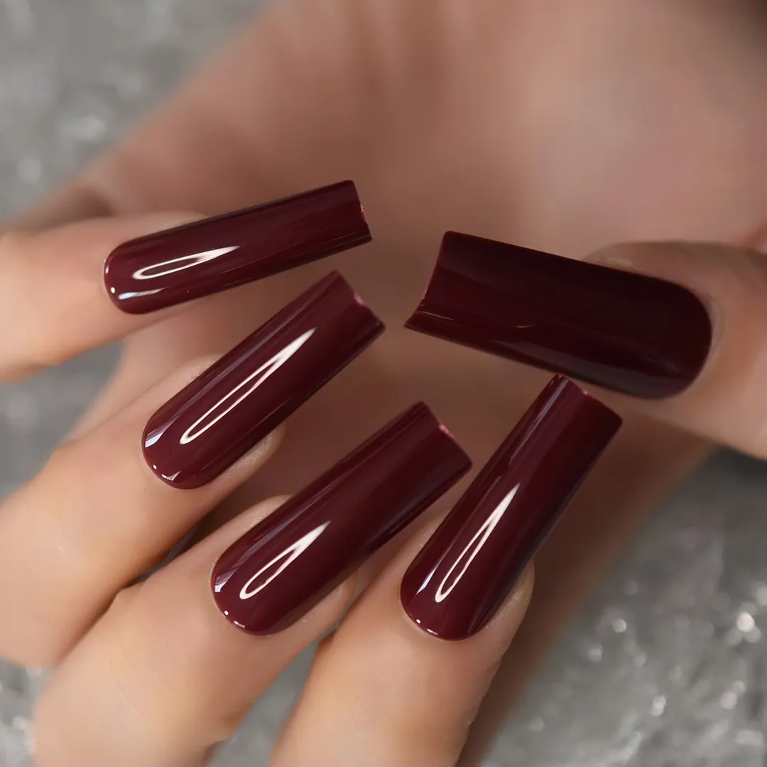 24pcs Long Square Fake Nails Nude White French Tip Press On Nails Full Cover Glossy Gel False Nail Art Manicure for Women-Nail Inspo