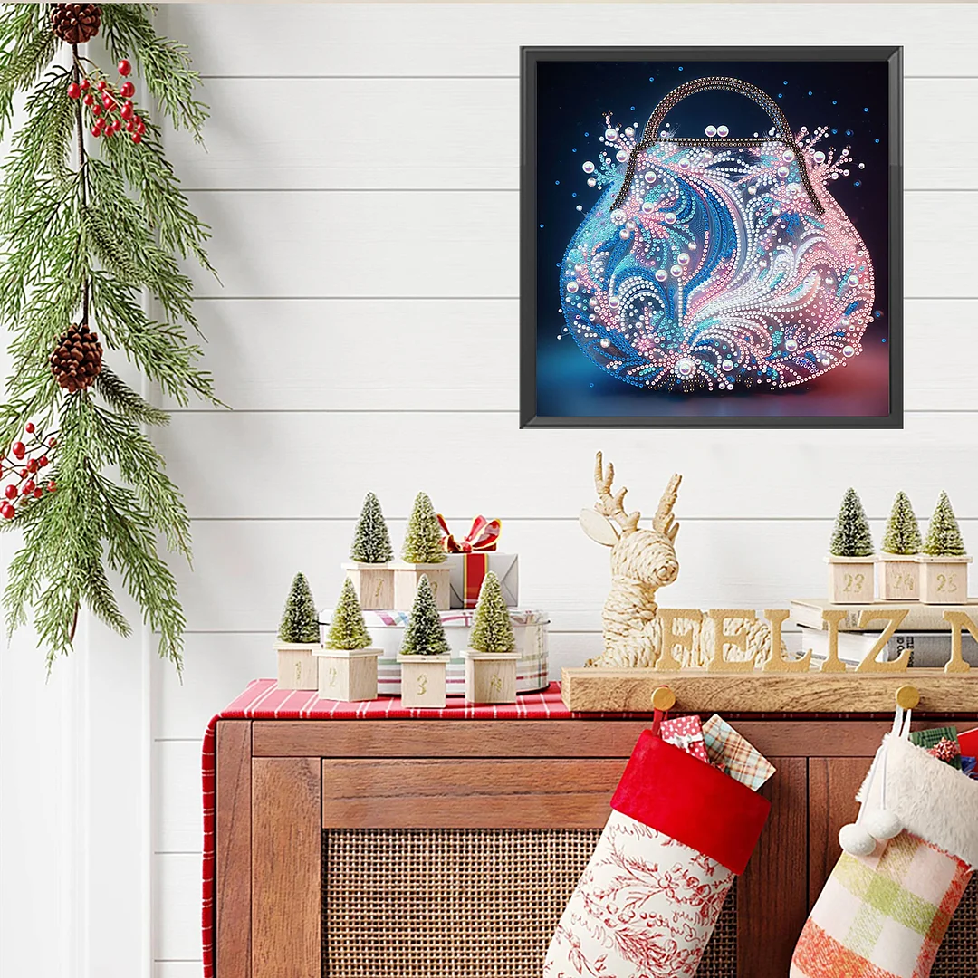 Flowers Bag - Diamond Painting - Partial Special Shaped Drill(Canvas|30*30cm)