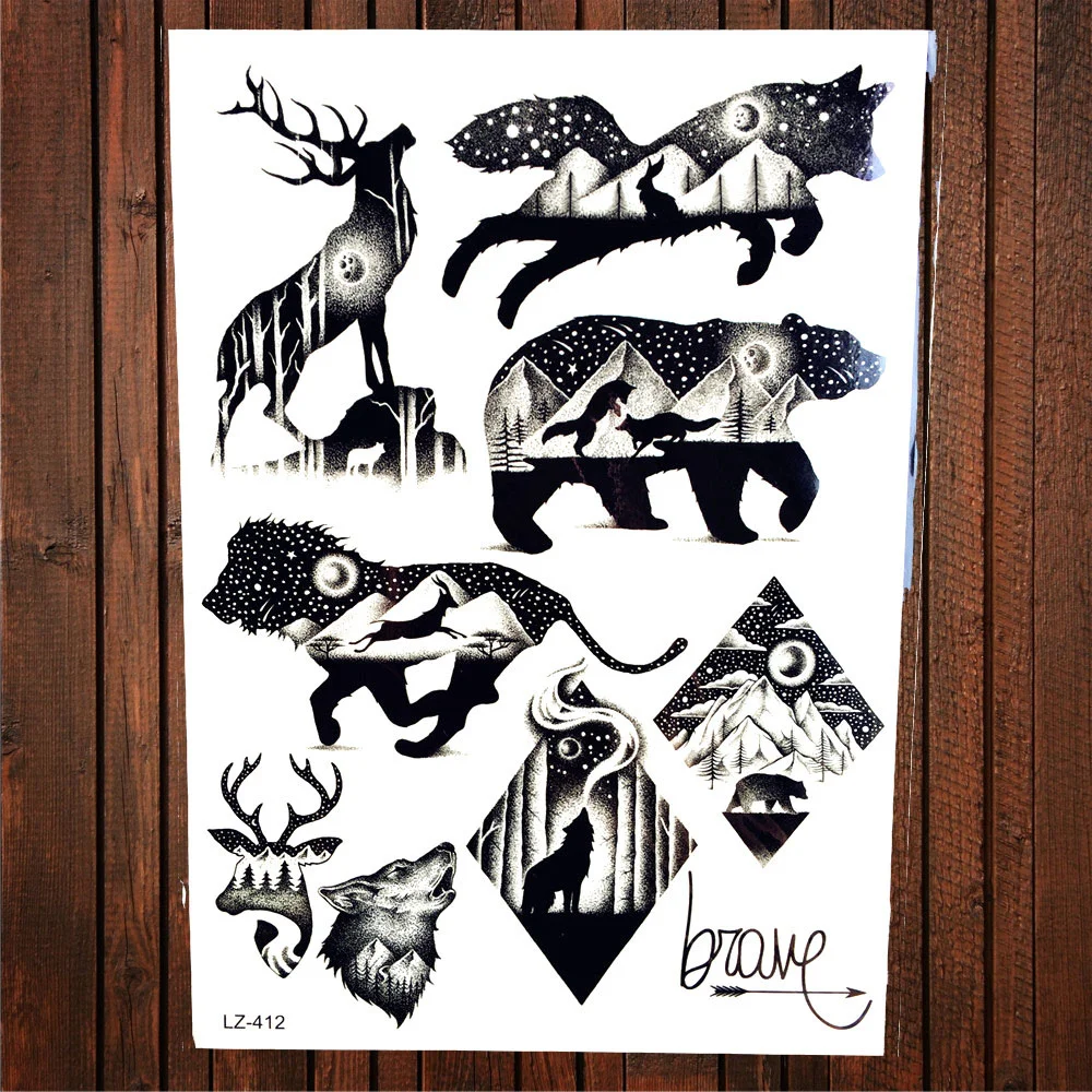 Sdrawing Red Rose Flower Temporary Tattoo Stickers Women Body Art Tattoo Arm Sleeve 21x15CM Large Fake Flash Waterproof Tatoo Henna