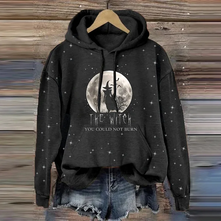 Halloween Vintage Witch Drawstring Sweatshirt